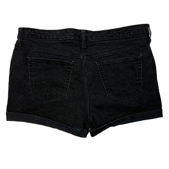 Wild Fable High Rise Rolled Cuff Jean Short Denim Stretch Black Womens 16 33R - Picture 2 of 7